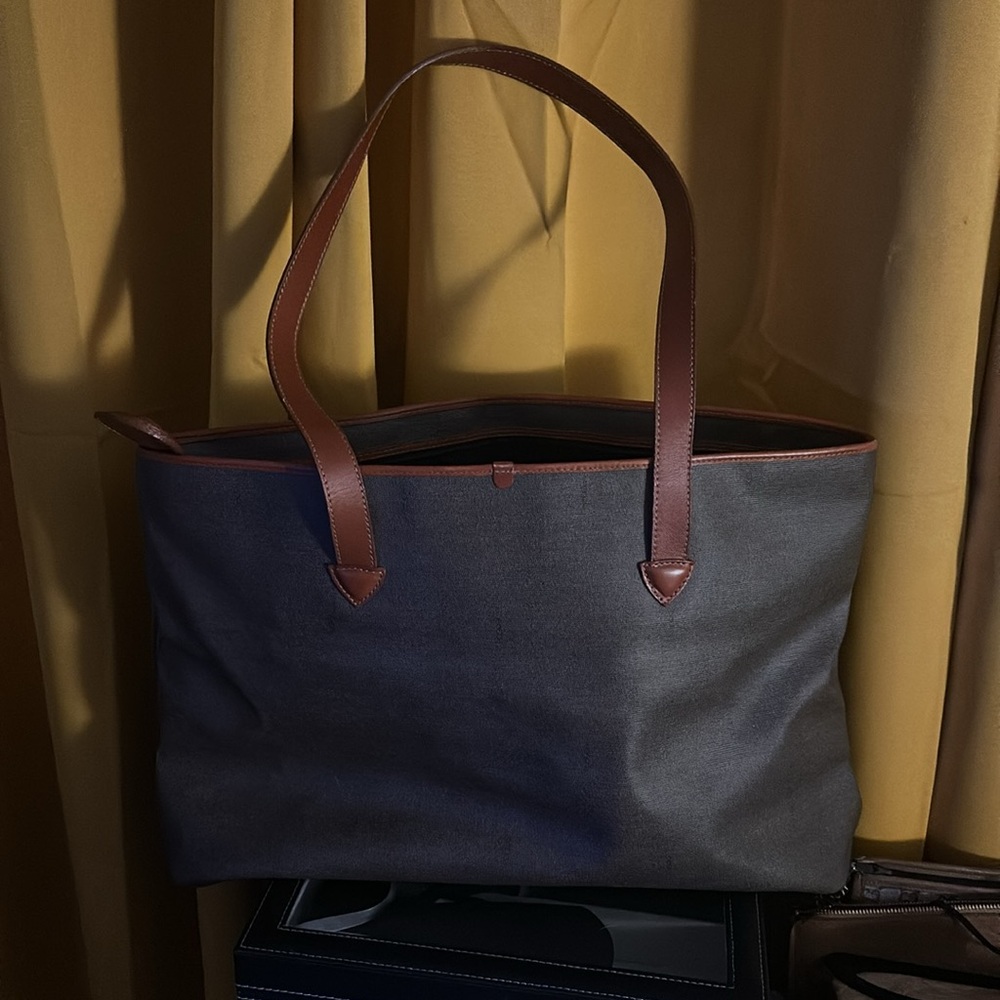 Vintage Authentic FENDI shoulder tan with brown trimmings canvas and leather bag